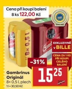 Pivo světlé výčepní Originál 10° Gambrinus