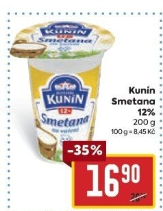 Smetana na vaření Mlékárna Kunín 12%