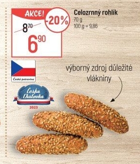 Celozrnný rohlík