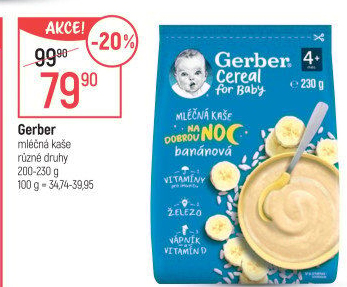 Kaše mléčná Gerber Natural for Baby