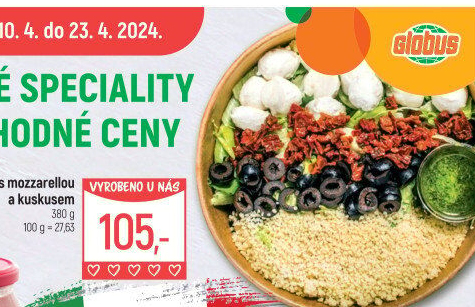 Salát s mozzarellou s kuskusem Globus