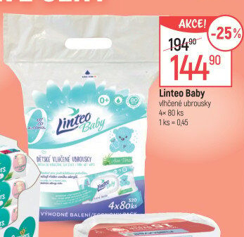 Vlhčené ubrousky dětské Linteo Baby