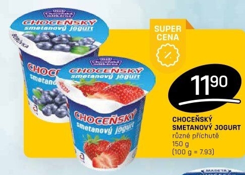 Jogurt smetanový ochucený Choceňský