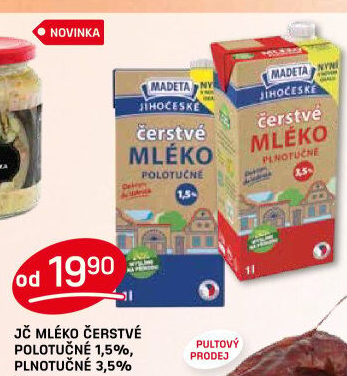 Mléko čerstvé Jihočeské Madeta