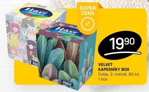 Papírové kapesníčky 3vrstvé Velvet - box