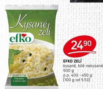 Zelí bílé kysané Efko