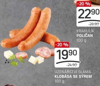 Klobása se sýrem Sláma