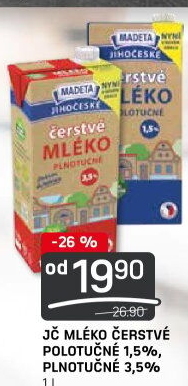 Mléko čerstvé Jihočeské Madeta