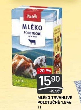 Mléko trvanlivé Tatra - 1,5% polotučné