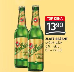 Pivo světlý ležák 12° Zlatý Bažant
