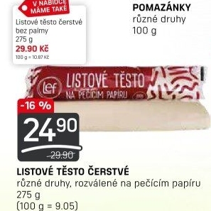 Těsto listové rozválené Lef