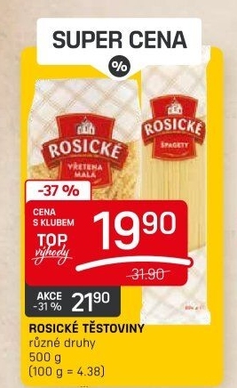 Těstoviny bezvaječné Rosické