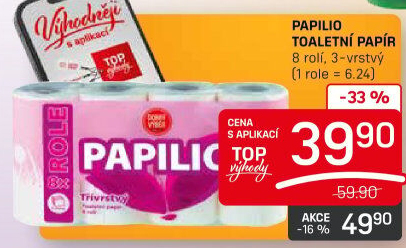Toaletní papír 3vrstvý Papilio Dobrý Výběr