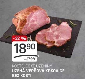 Vepřová krkovice uzená bez kosti Kostelecké uzeniny