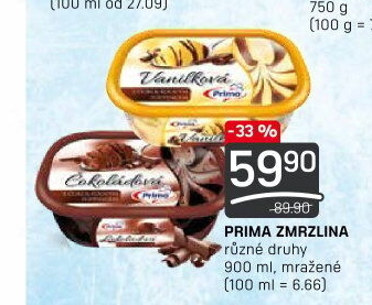 Zmrzlina ve vaničce Prima