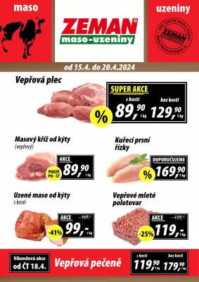 akční leták ZEMAN maso - uzeniny 15.4.2024-20.4.2024