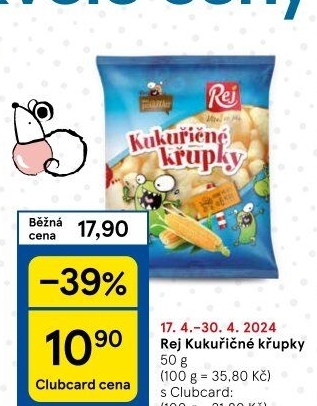 Kukuřičné křupky bez lepku Rej
