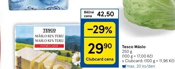 Máslo Tesco