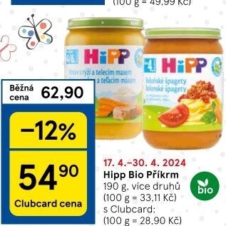 Příkrmy Bio HiPP