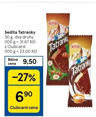 Celomáčené Tatranky Sedita