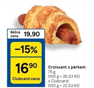 Croissant s párkem