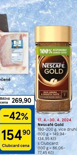 Instantní kávy Nescafé Gold