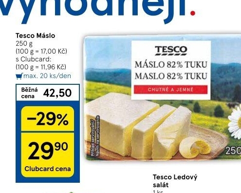 Máslo Tesco