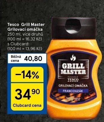 Omáčka grilovací Grill Master Tesco