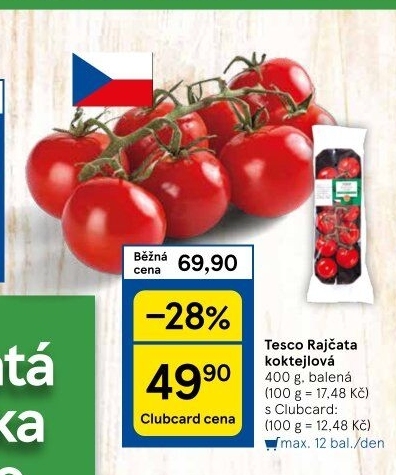 Rajčata koktejlová Tesco
