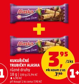 Trubičky bez lepku Alaska