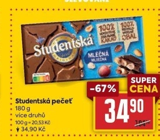 Čokoláda Studentská pečeť Orion