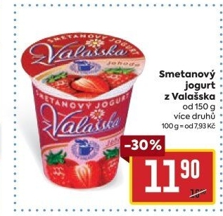 Jogurt smetanový ochucený z Valašska Mlékárna Valašské Meziříčí