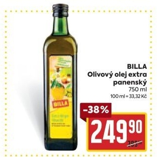 Olivový olej extra panenský Billa
