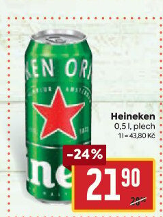 Pivo světlý ležák Heineken