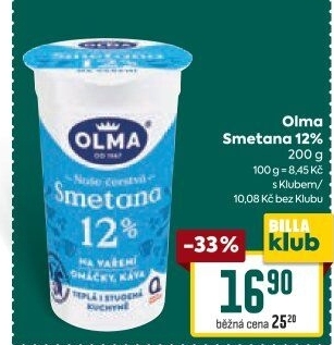 Smetana na vaření Olma 12%
