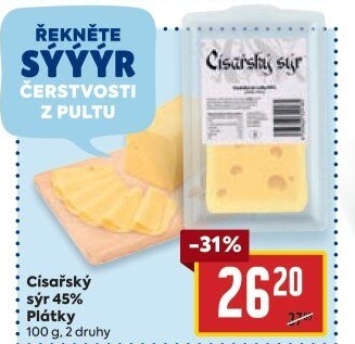 Sýr Císařský 45%