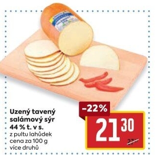 Sýr uzený salámový 44% Jihočeský Madeta