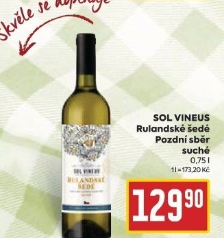Víno Rulandské šedé Sol Vineus - pozdní sběr