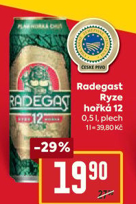 Pivo světlý ležák 12° Ryze hořká Radegast