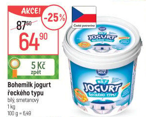 Bílý jogurt řecký Bohemilk