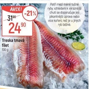 Treska tmavá filety