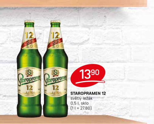 Pivo světlý ležák 12° Staropramen
