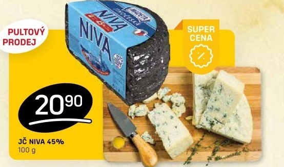 Sýr Niva Jihočeská 45% Madeta