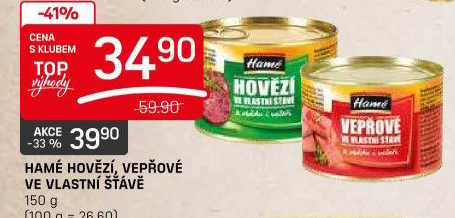 Hovězí maso ve vlastní šťávě Hamé