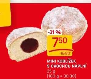 Kobliha s ovocnou náplní
