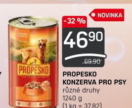 Konzerva pro psy Propesko