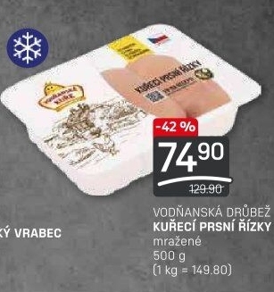 Kuřecí prsní řízky mražené Vodňanské kuře