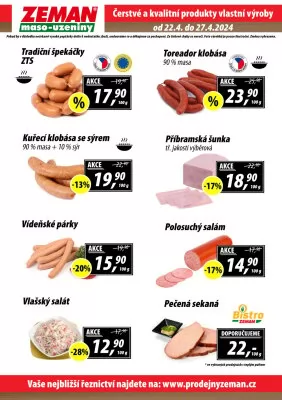 akční leták ZEMAN maso - uzeniny 22.4.2024-27.4.2024