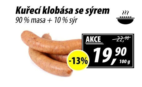 Kuřecí klobása se sýrem