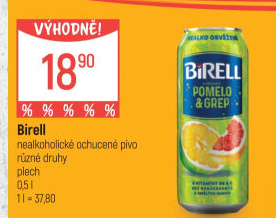 Nealkoholické pivo ochucené Birell